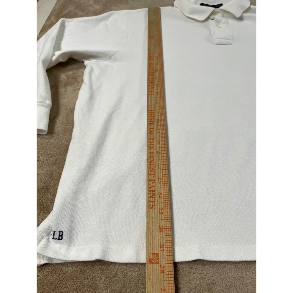 Polo Ralph Lauren polo Shirt Men's size 2XB Big & Tall White pique Long Sleeve